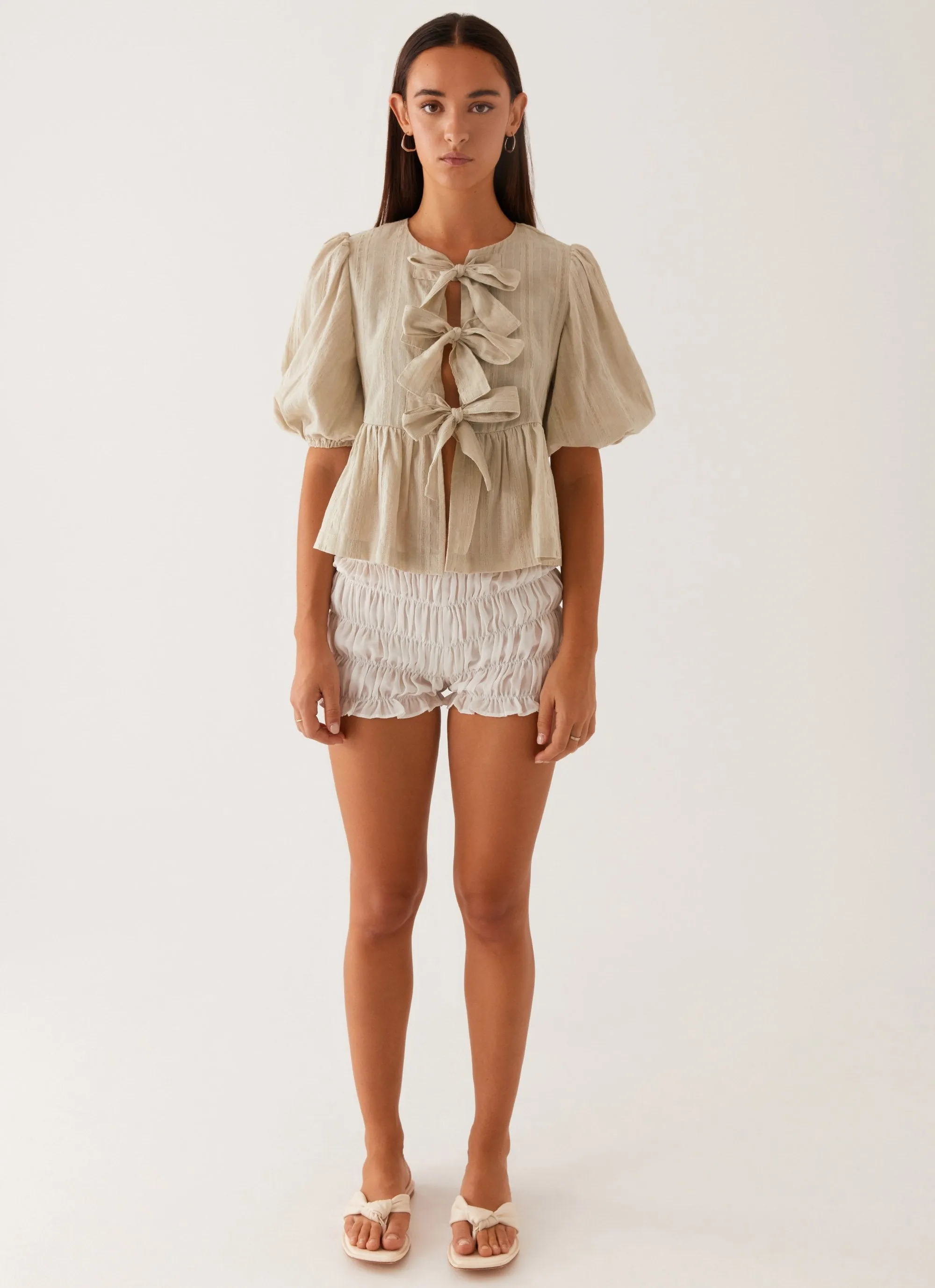 Western Wind Tie Top - Sage sold by Peppermayo