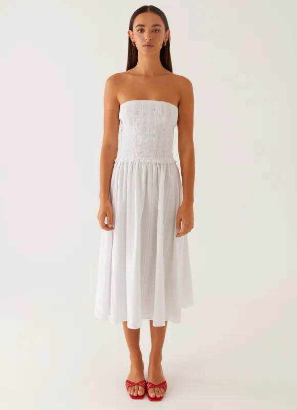 Lulie Shirres Midi Dress - Ivory made by Peppermayo