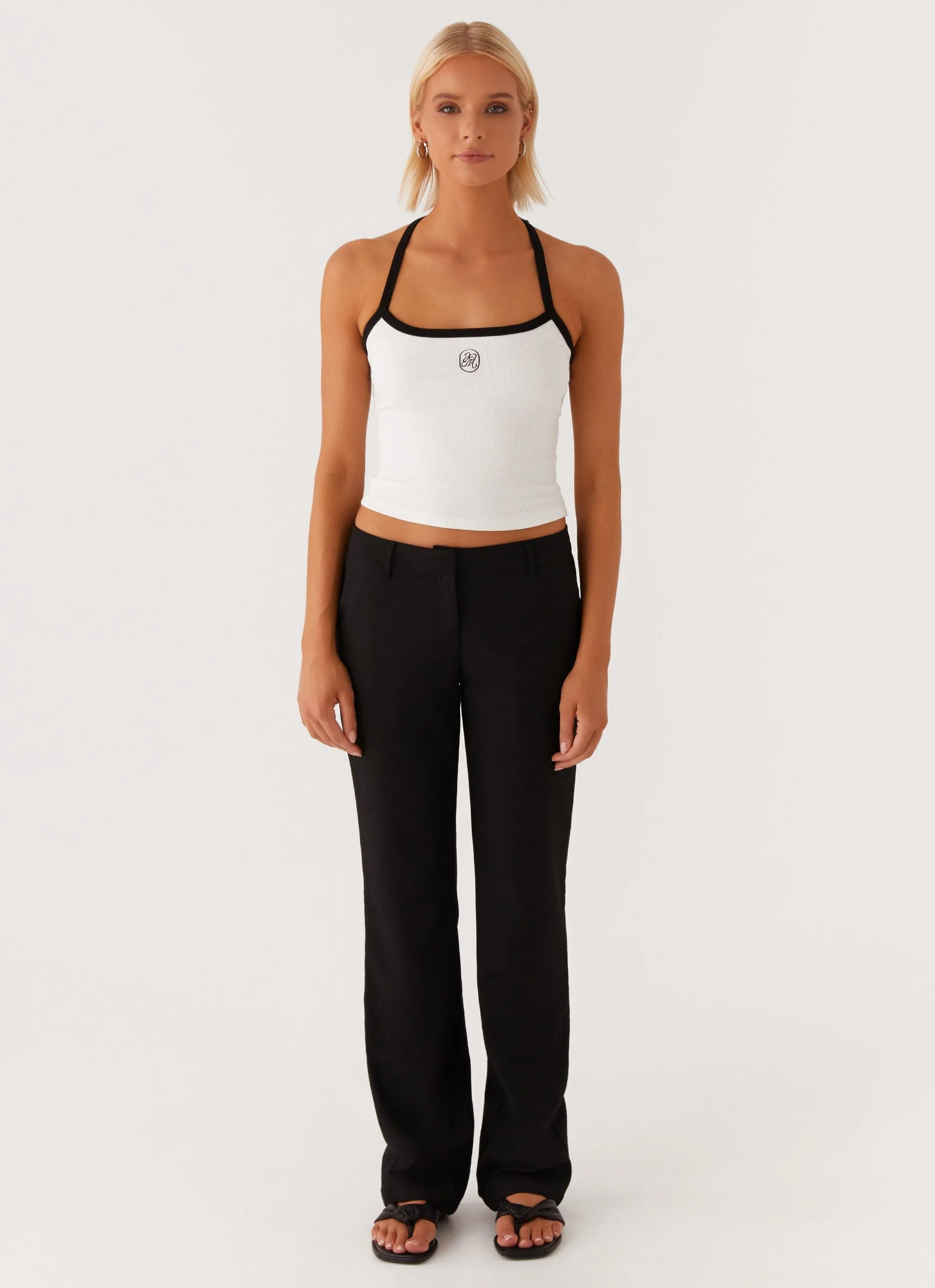 Signature Monogram Halter Top - White sold by Peppermayo product image thumbnail 3
