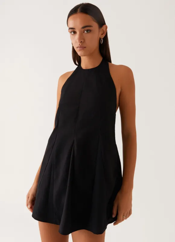 Avalon Halterneck Mini Dress - Black sold by Peppermayo