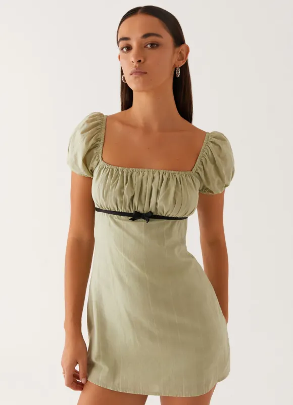 Fran Mini Dress - Pastel Green sold by Peppermayo