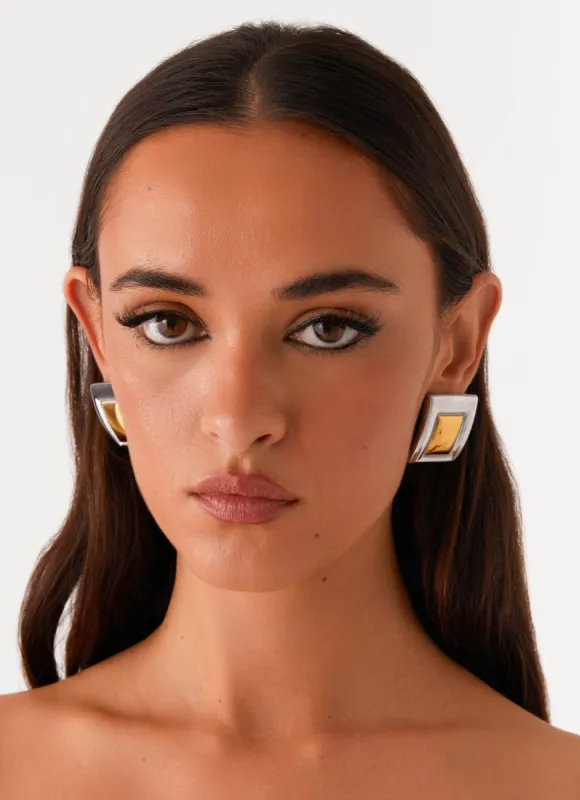 Elise Earrings - Mixed Metal sold by Peppermayo