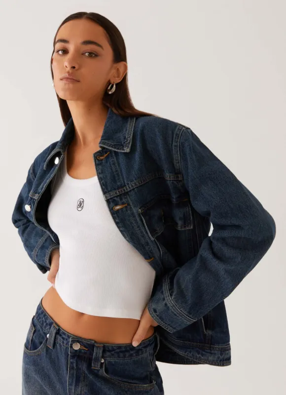 Raelynn Denim Jacket - Indigo made by Peppermayo