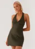 Heavy Hearted Mini Dress - Khaki sold by Peppermayo