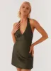 Heavy Hearted Mini Dress - Khaki sold by Peppermayo
