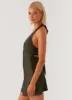 Heavy Hearted Mini Dress - Khaki sold by Peppermayo