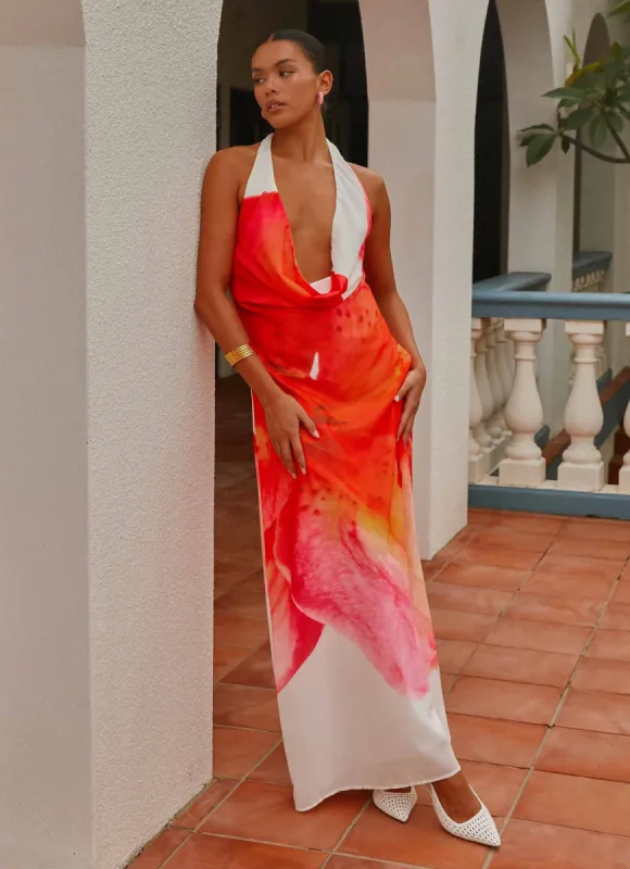 Calabasas Maxi Dress - White Floral sold by Peppermayo