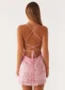 Vietta Sequin Cami Mini Dress - Pink sold by Peppermayo