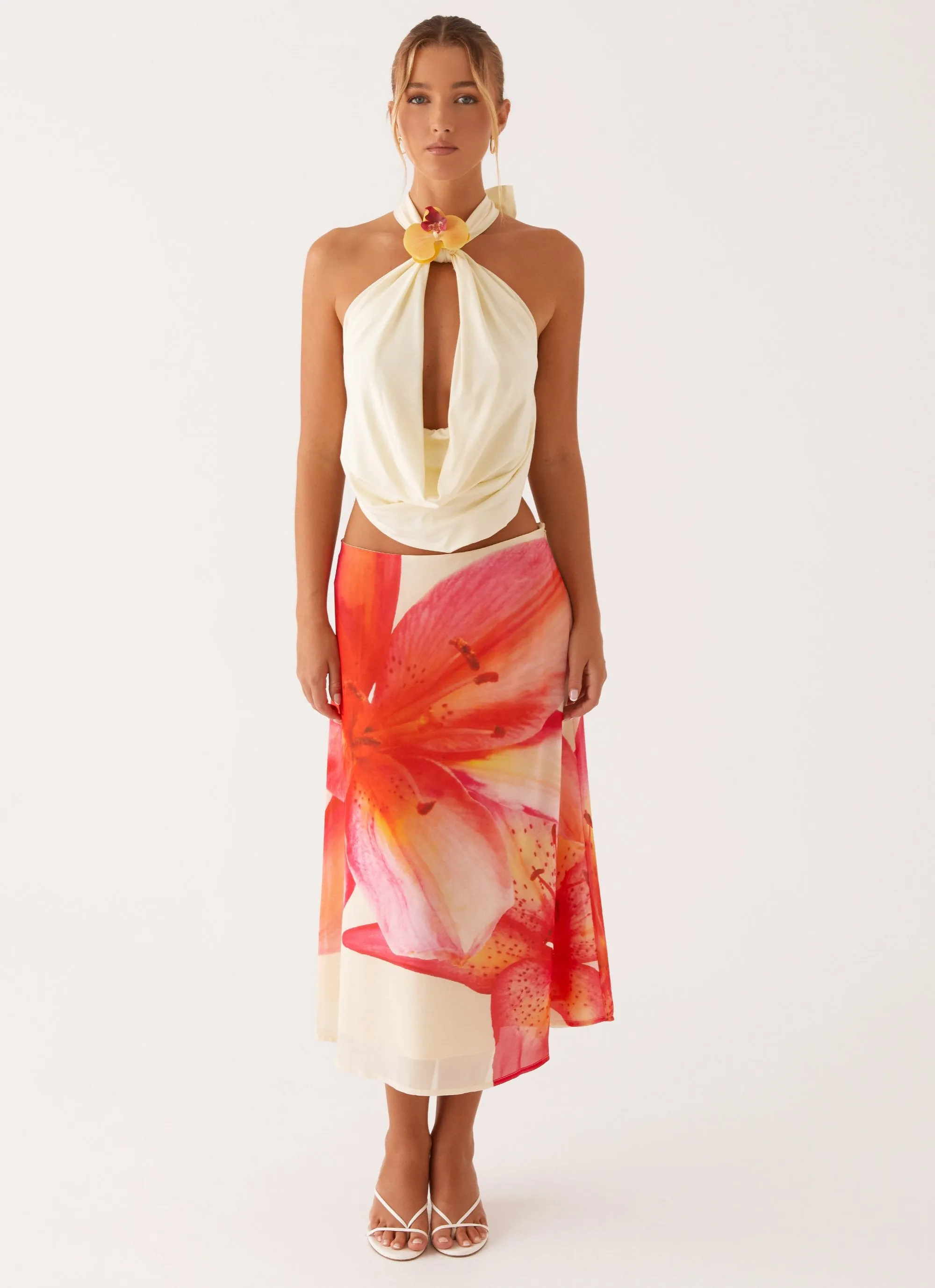 Summertime Midi Skirt - Yellow Floral sold by Peppermayo product image thumbnail 2