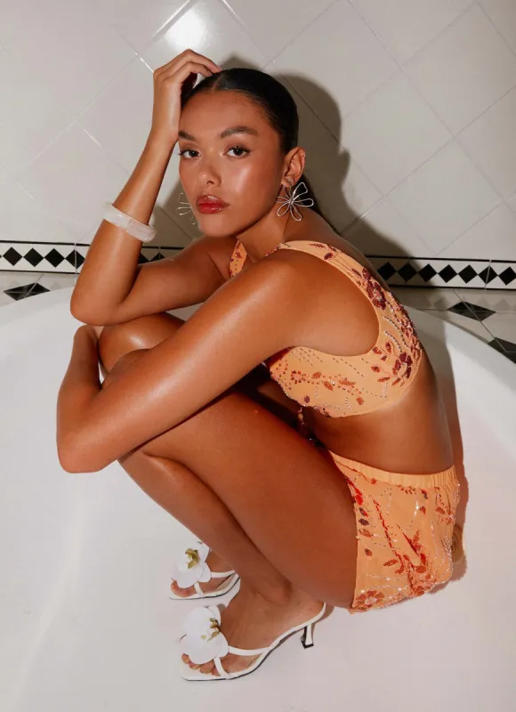 Mercer Sequin Bralette - Orange sold by Peppermayo