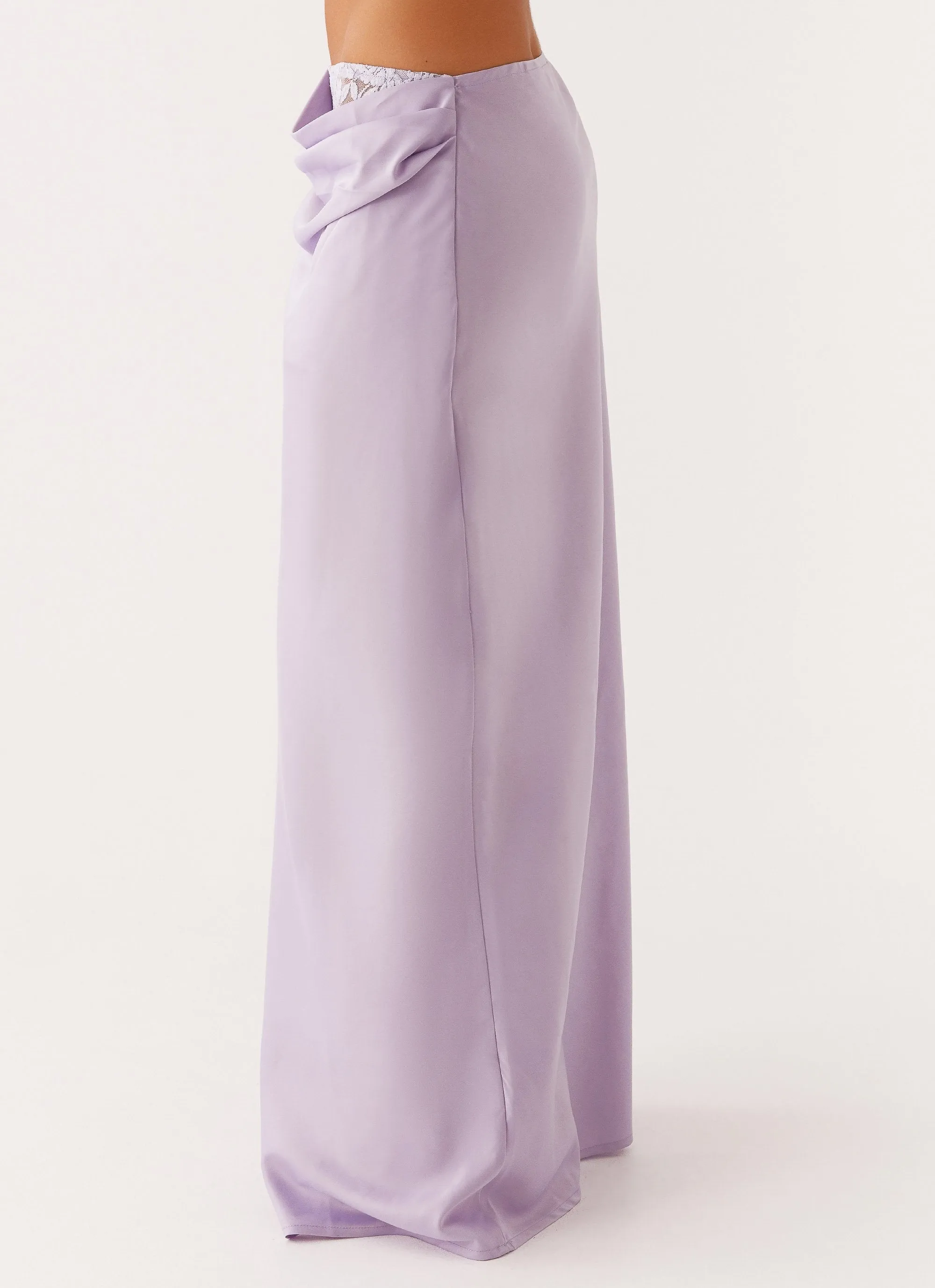 Nancy Lace Satin Maxi Skirt - Lilac sold by Peppermayo product image thumbnail 3