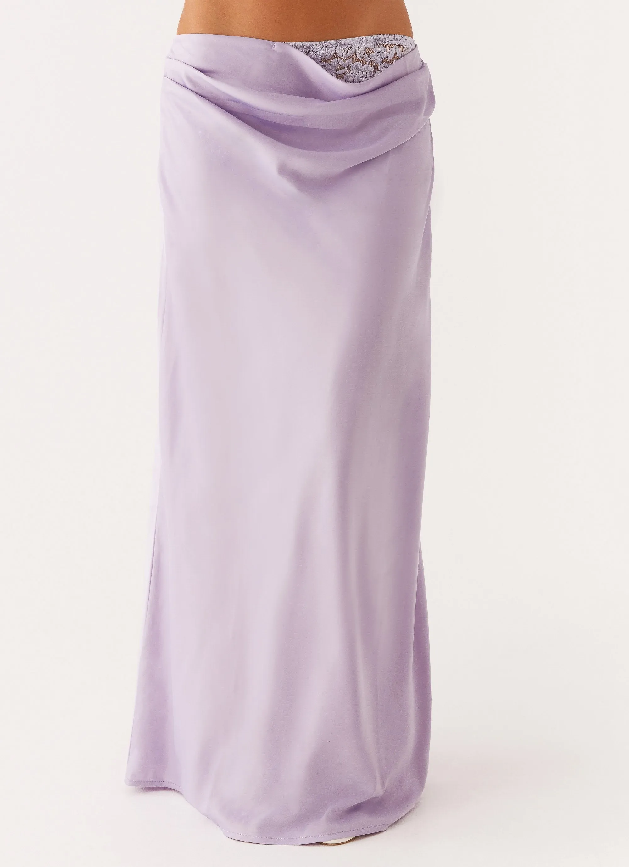 Nancy Lace Satin Maxi Skirt - Lilac sold by Peppermayo product image thumbnail 5
