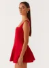 The Isle Mini Dress - Red sold by Peppermayo