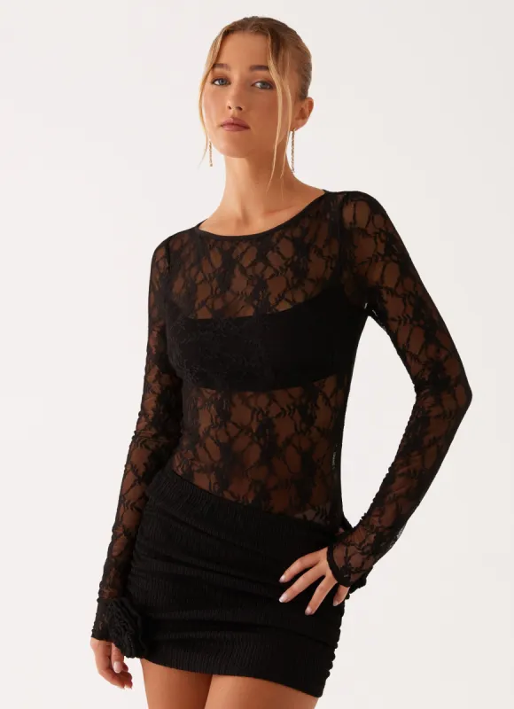 Lucid Dreams Lace Bodysuit - Black sold by Peppermayo