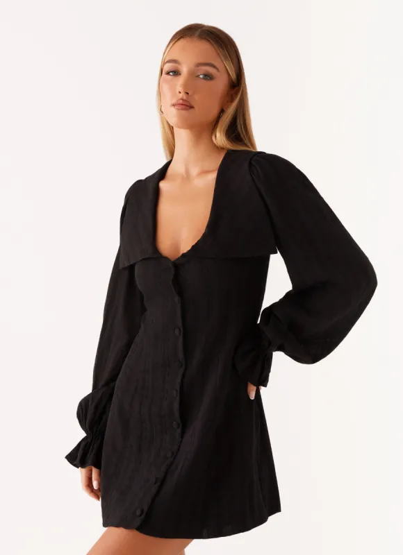 Kendrick Long Sleeve Mini Dress - Black made by Peppermayo