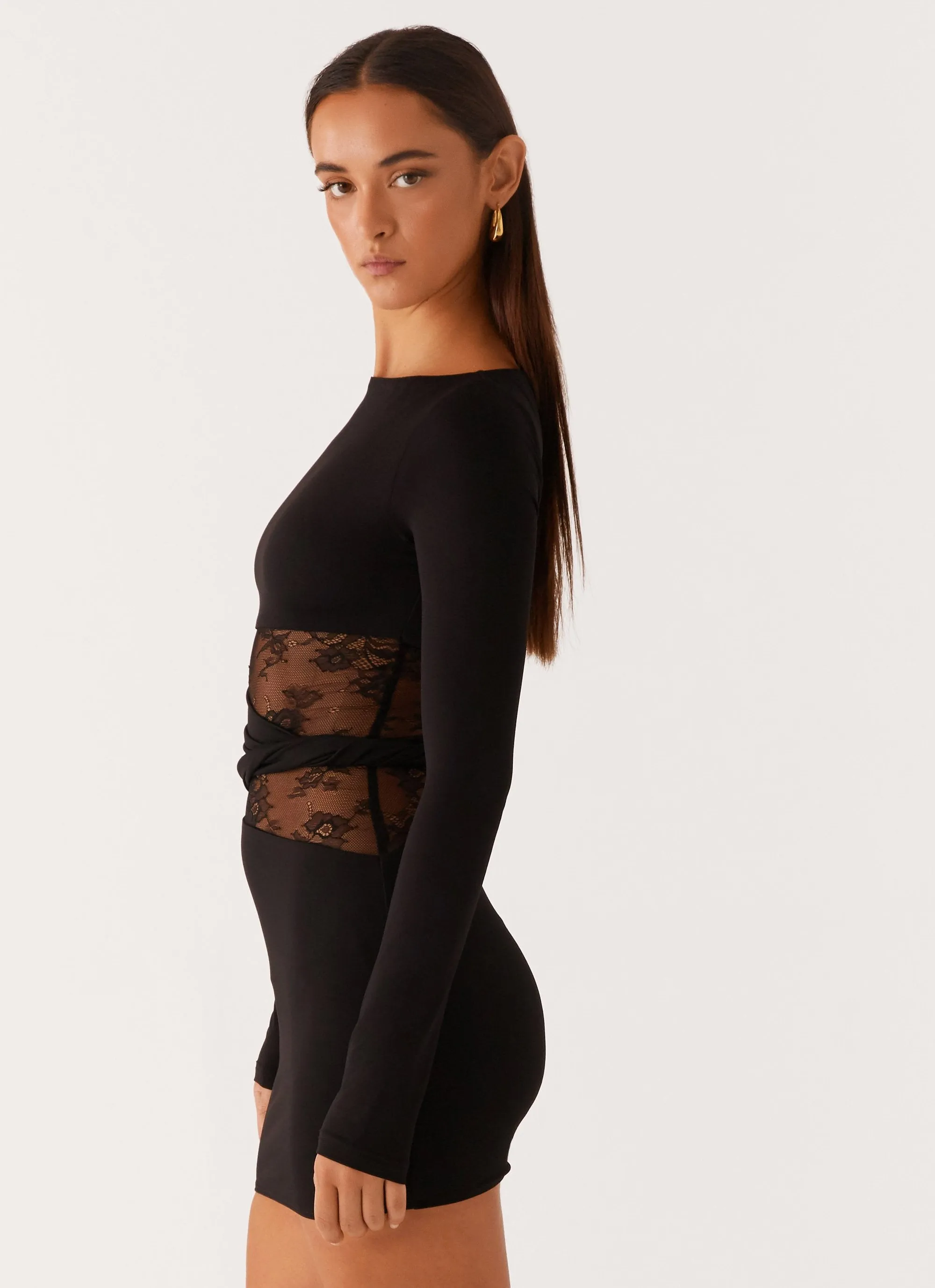 Echo Long Sleeve Mini Dress - Black sold by Peppermayo product image thumbnail 3