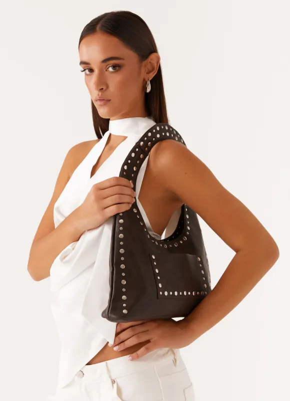 Delaney Shoulder Bag - Washed Black sold by Peppermayo