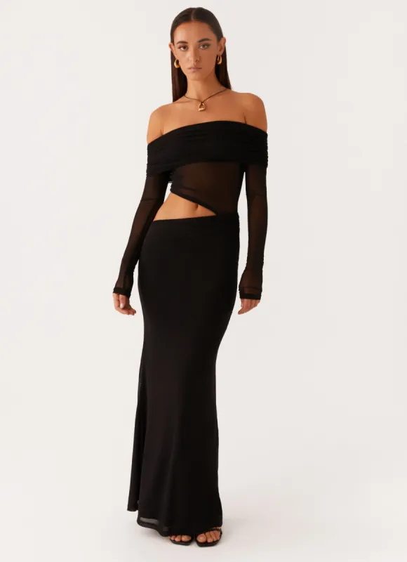 Emery Maxi Dress - Black sold by Peppermayo