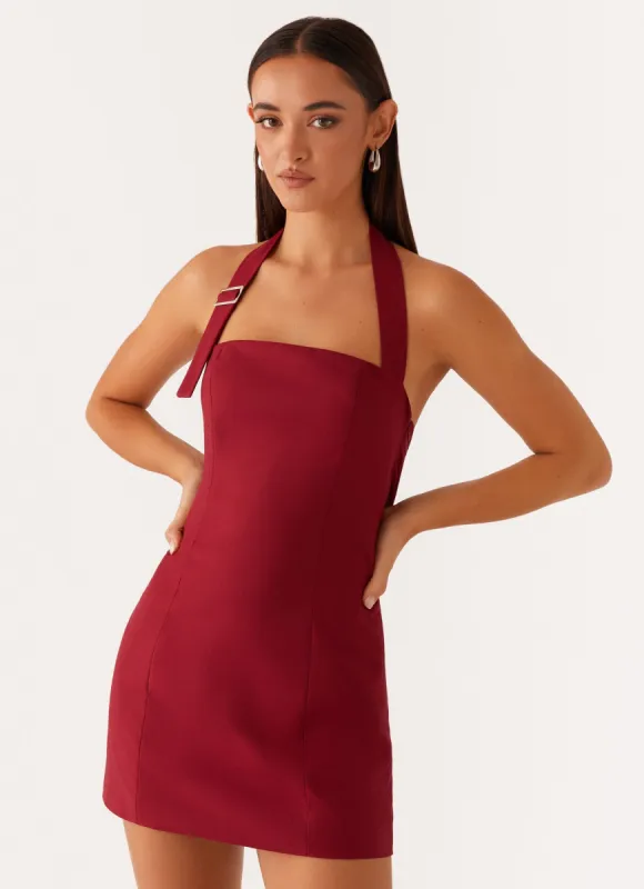 Bianca Halter Dress - Red sold by Peppermayo