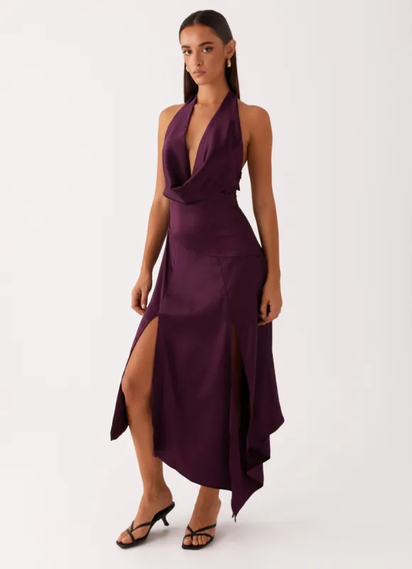 Boulevard Midi Dress - Plum sold by Peppermayo