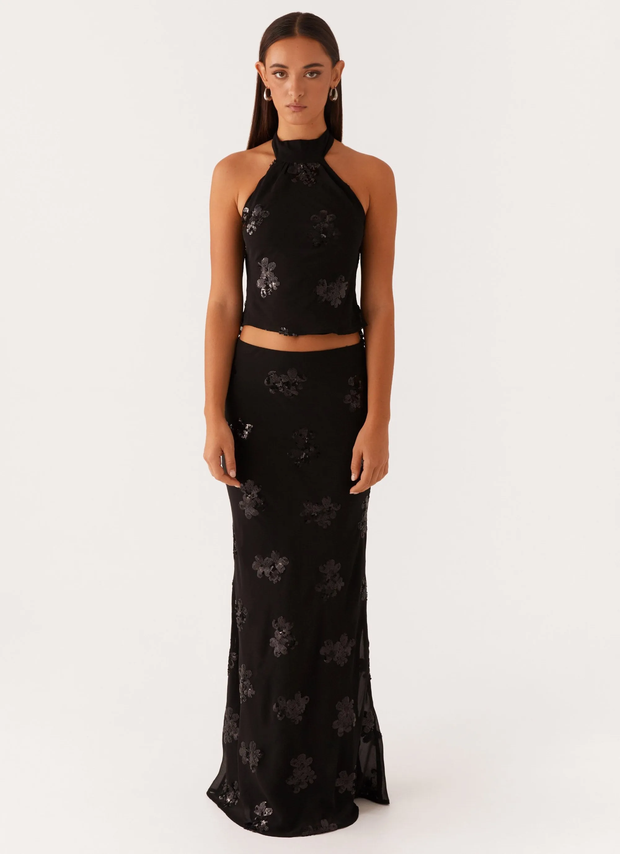 Only Girl Sequin Maxi Skirt - Black sold by Peppermayo product image thumbnail 2