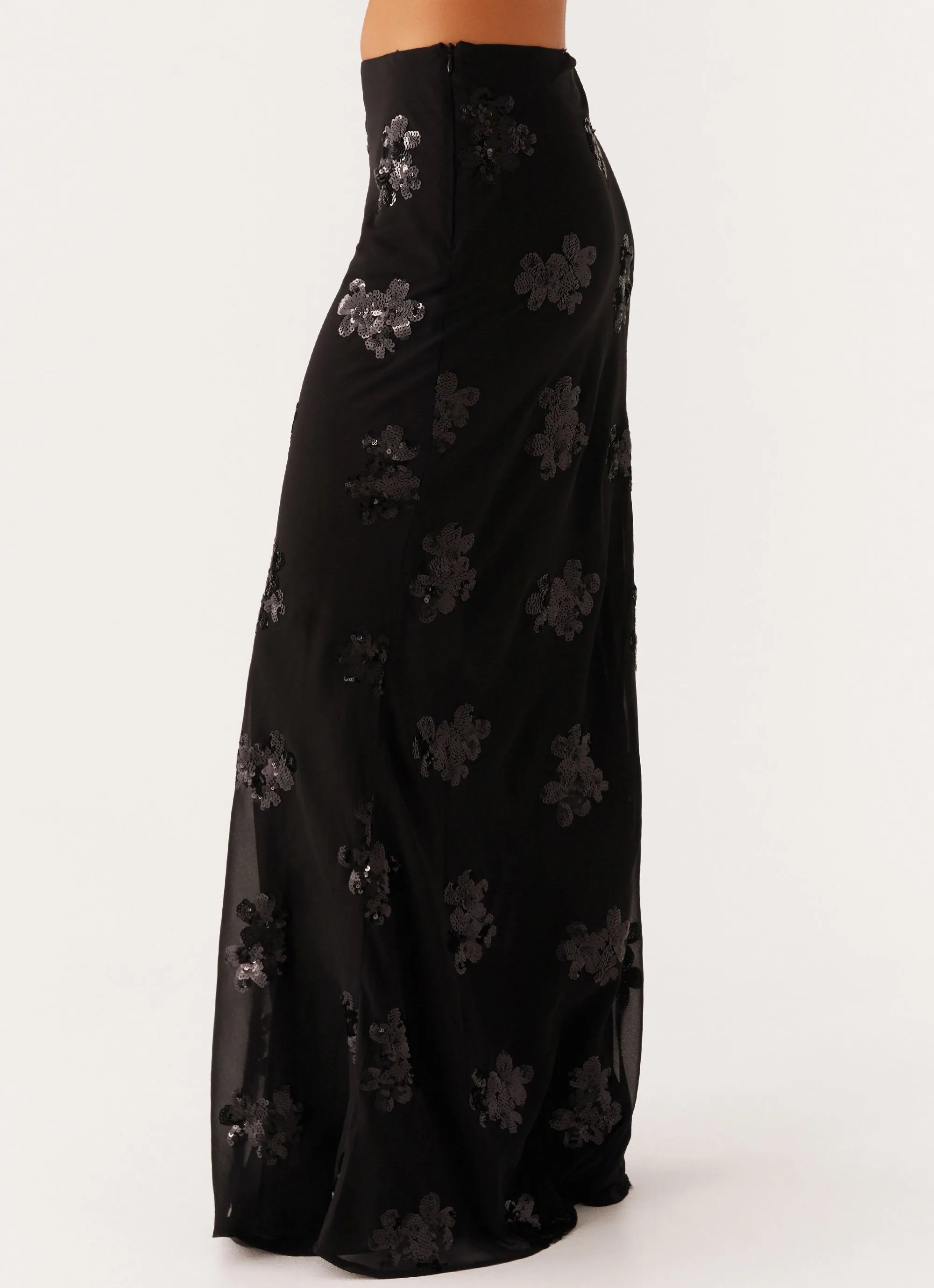 Only Girl Sequin Maxi Skirt - Black sold by Peppermayo product image thumbnail 3