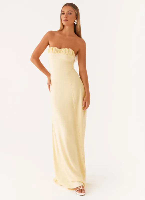 Tayla Linen Maxi Dress - Yellow sold by Peppermayo