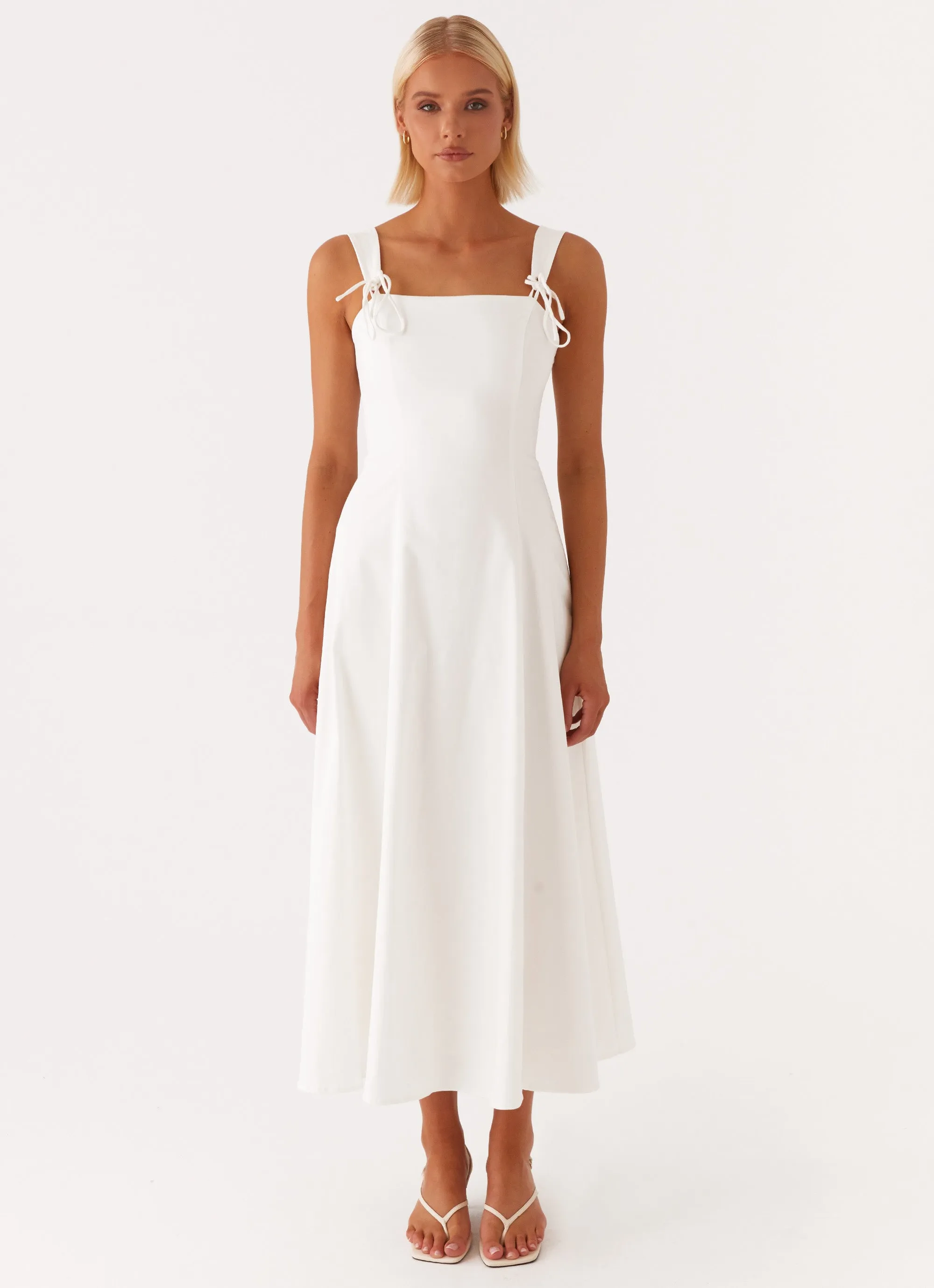 Jamaya Tie Midi Dress - White sold by Peppermayo product image thumbnail 2
