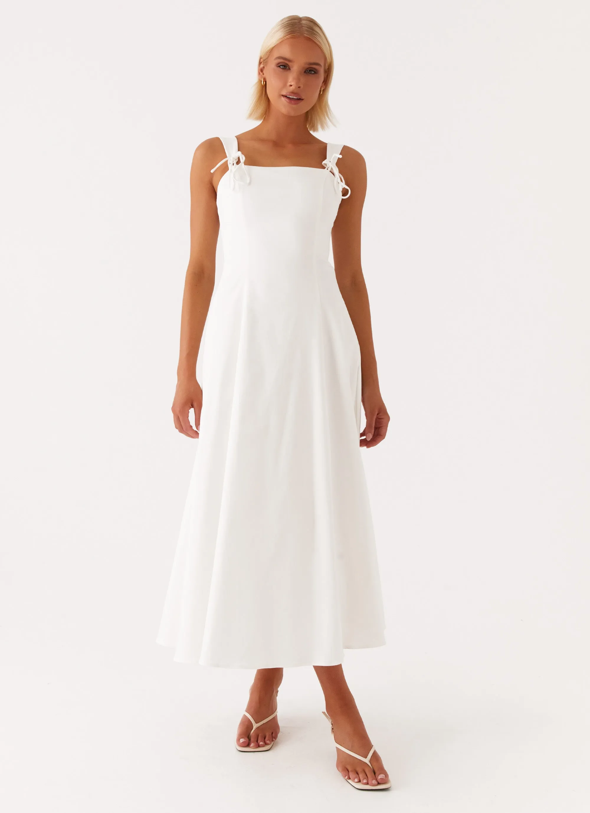 Jamaya Tie Midi Dress - White sold by Peppermayo product image thumbnail 5