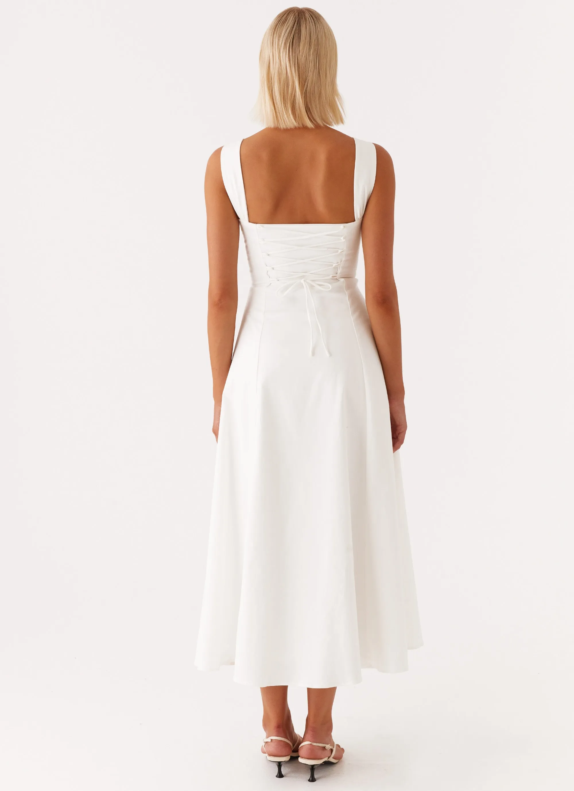 Jamaya Tie Midi Dress - White sold by Peppermayo product image thumbnail 4