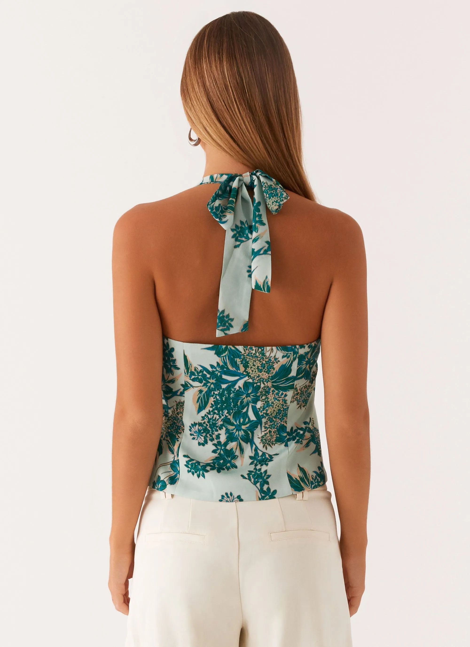 Lets Pretend Halterneck Top - Cloud Nine Floral sold by Peppermayo product image thumbnail 4