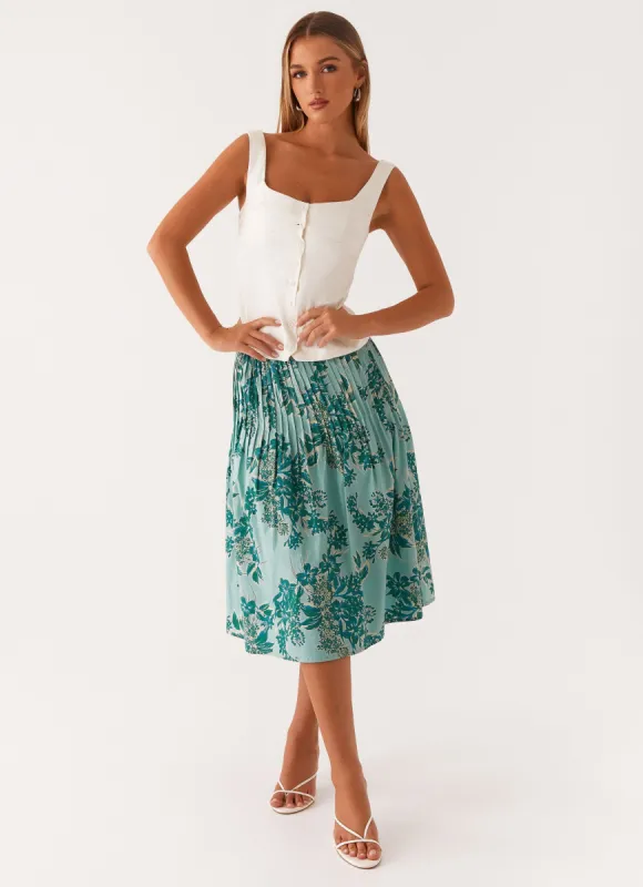 Dreamscape Midi Skirt - Cloud Nine Floral sold by Peppermayo