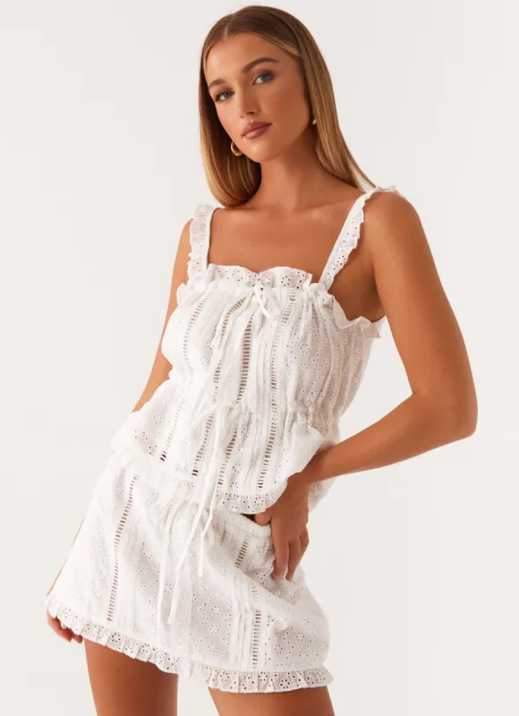 Kaya Cami Top - White made by Peppermayo