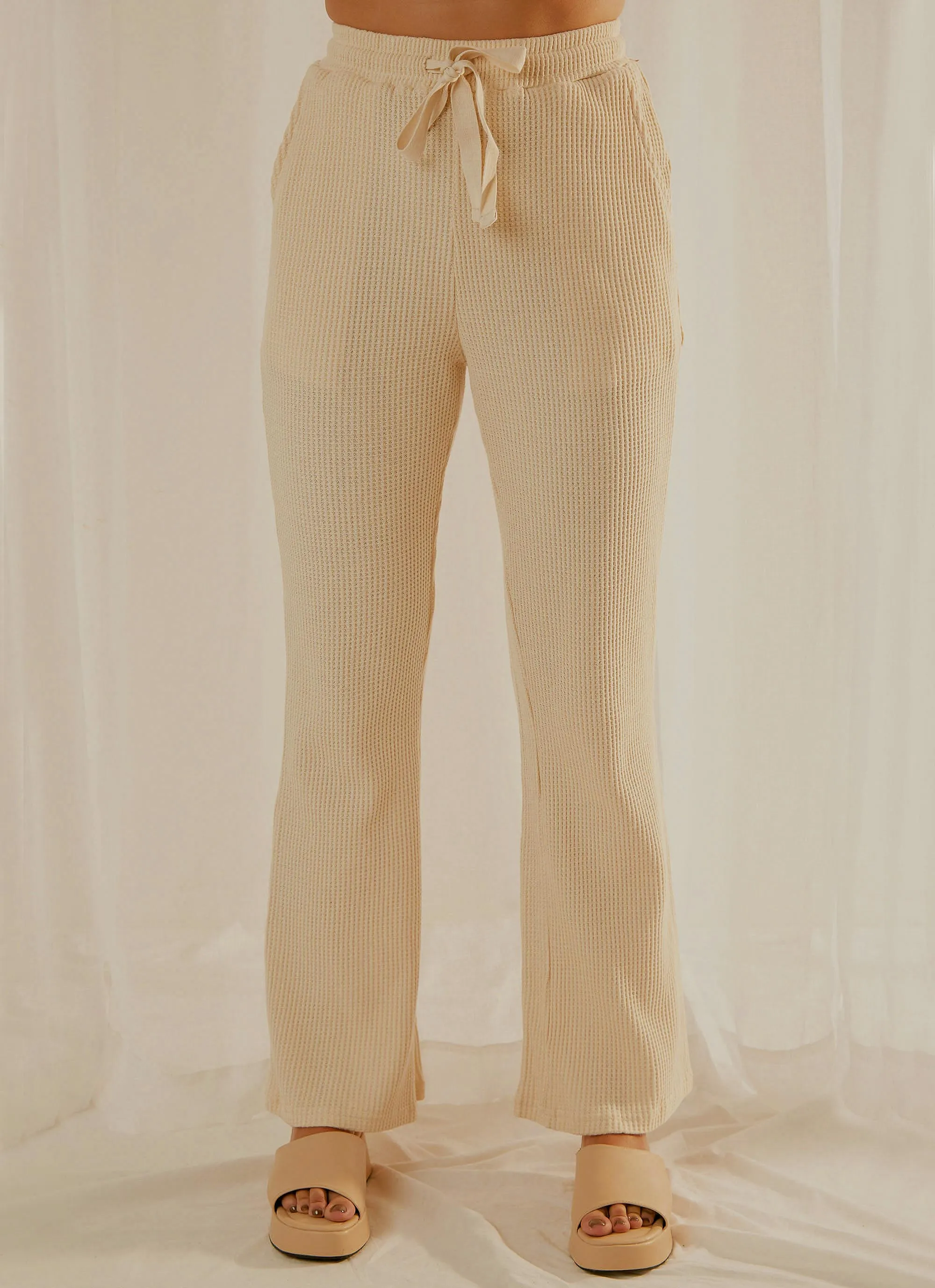 Celia Waffle Pant - Latte sold by Peppermayo product image thumbnail 4