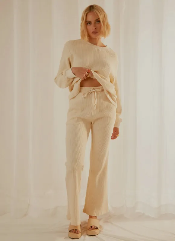 Celia Waffle Pant - Latte made by Peppermayo