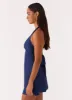 Heavy Hearted Mini Dress - Navy sold by Peppermayo
