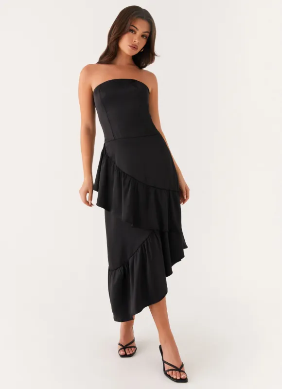 Beatrice Midi Dress - Black sold by Peppermayo