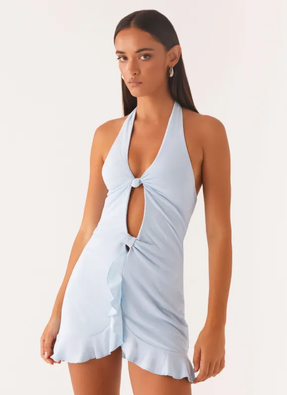 Colette Mini Dress - Pastel Blue sold by Peppermayo