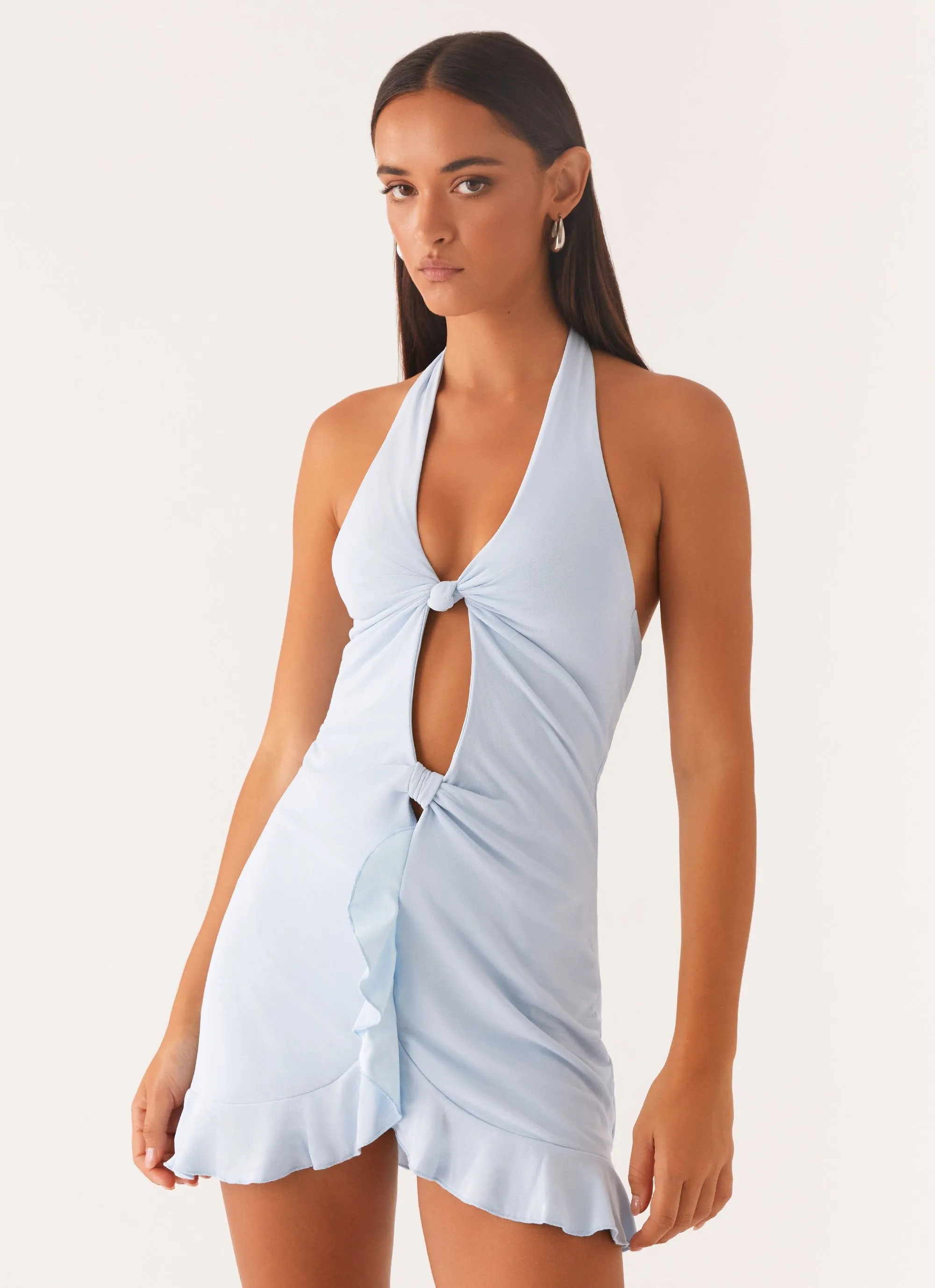 Colette Mini Dress - Pastel Blue sold by Peppermayo