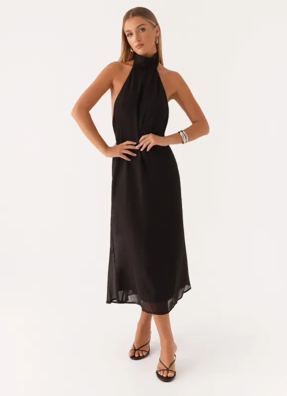 Emmalyn Midi Dress - Black sold by Peppermayo