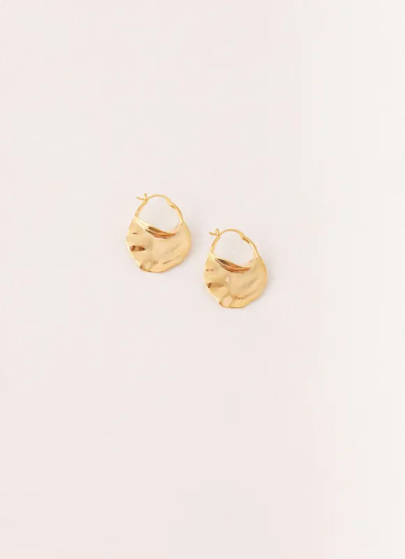 Elated Hoop Earrings - Gold sold by Peppermayo