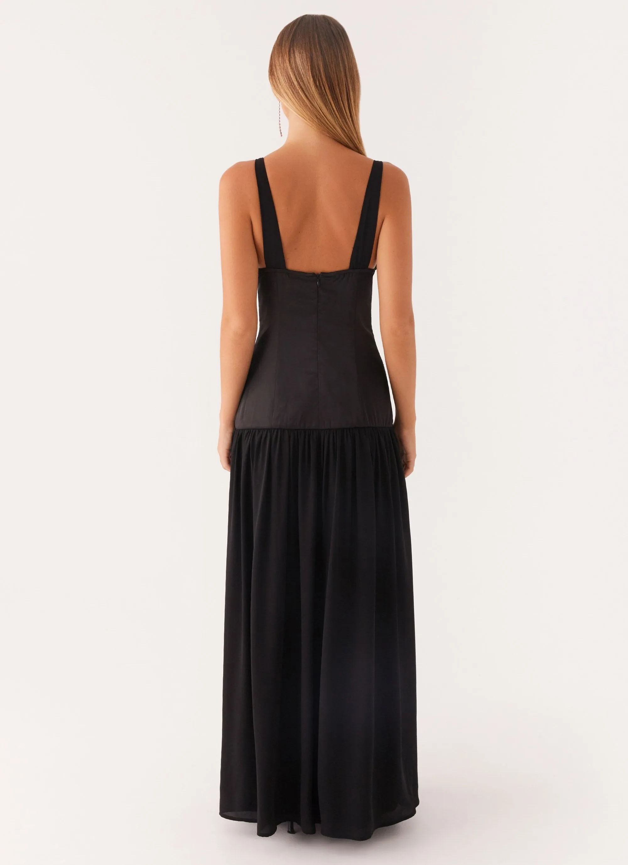 Dafina Satin Maxi Dress - Black sold by Peppermayo product image thumbnail 3