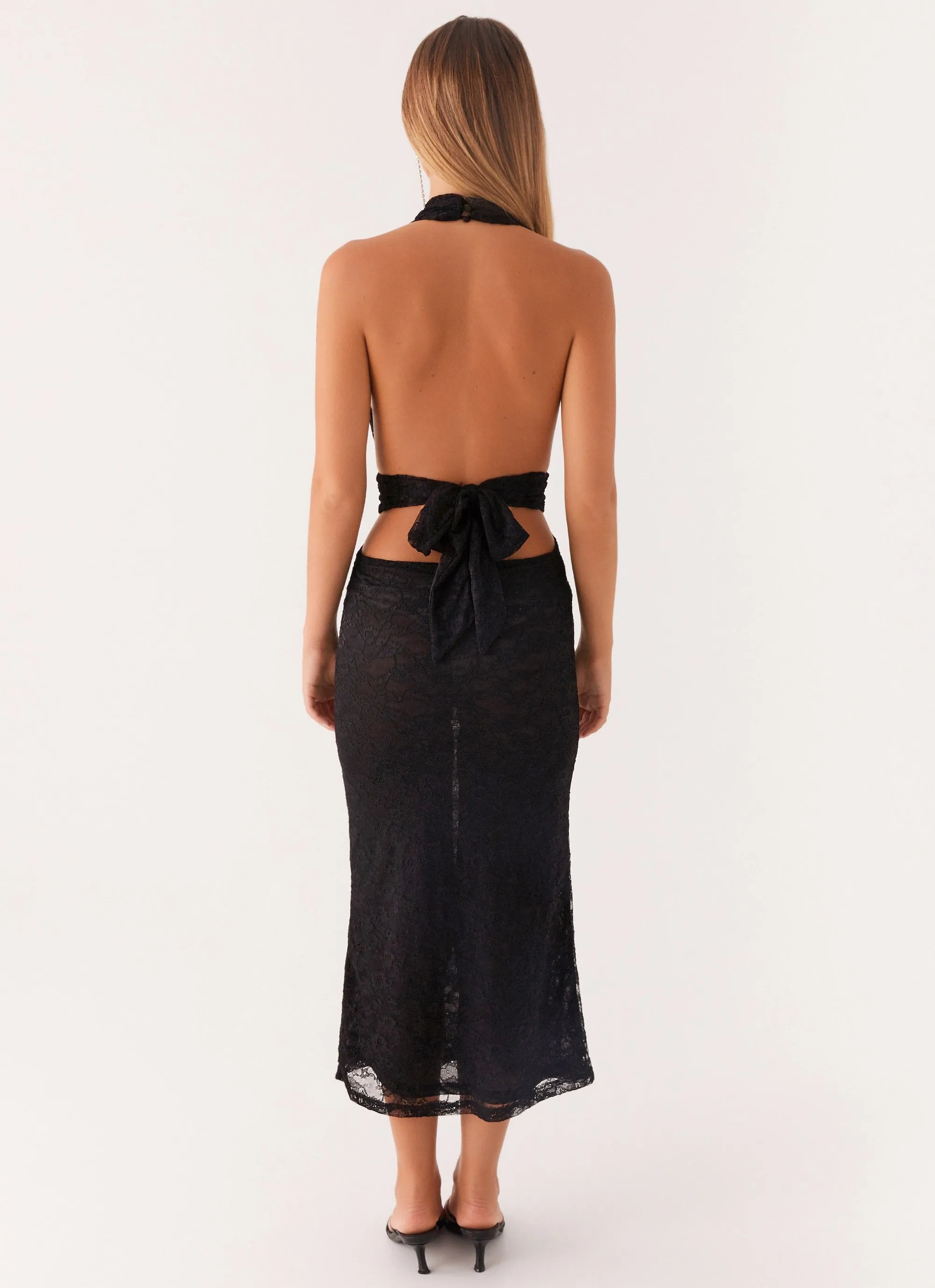 Charismatic Lace Midi Dress - Black sold by Peppermayo product image thumbnail 4