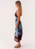 Brinley Halterneck Midi Dress - Maroon Print sold by Peppermayo