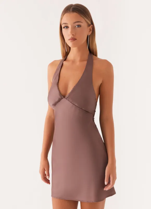 Heavy Hearted Mini Dress - Steel sold by Peppermayo