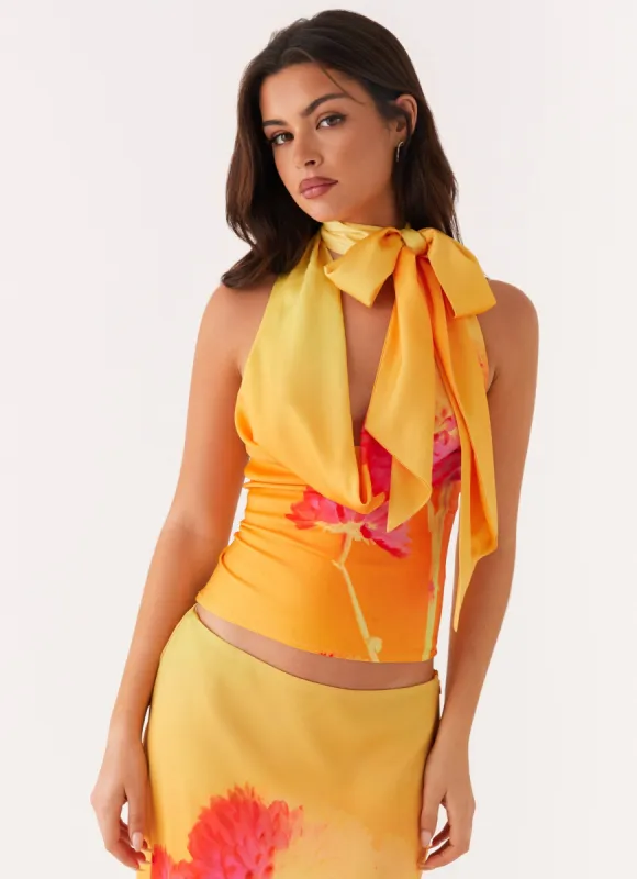 Nala Top - Orange Floral sold by Peppermayo