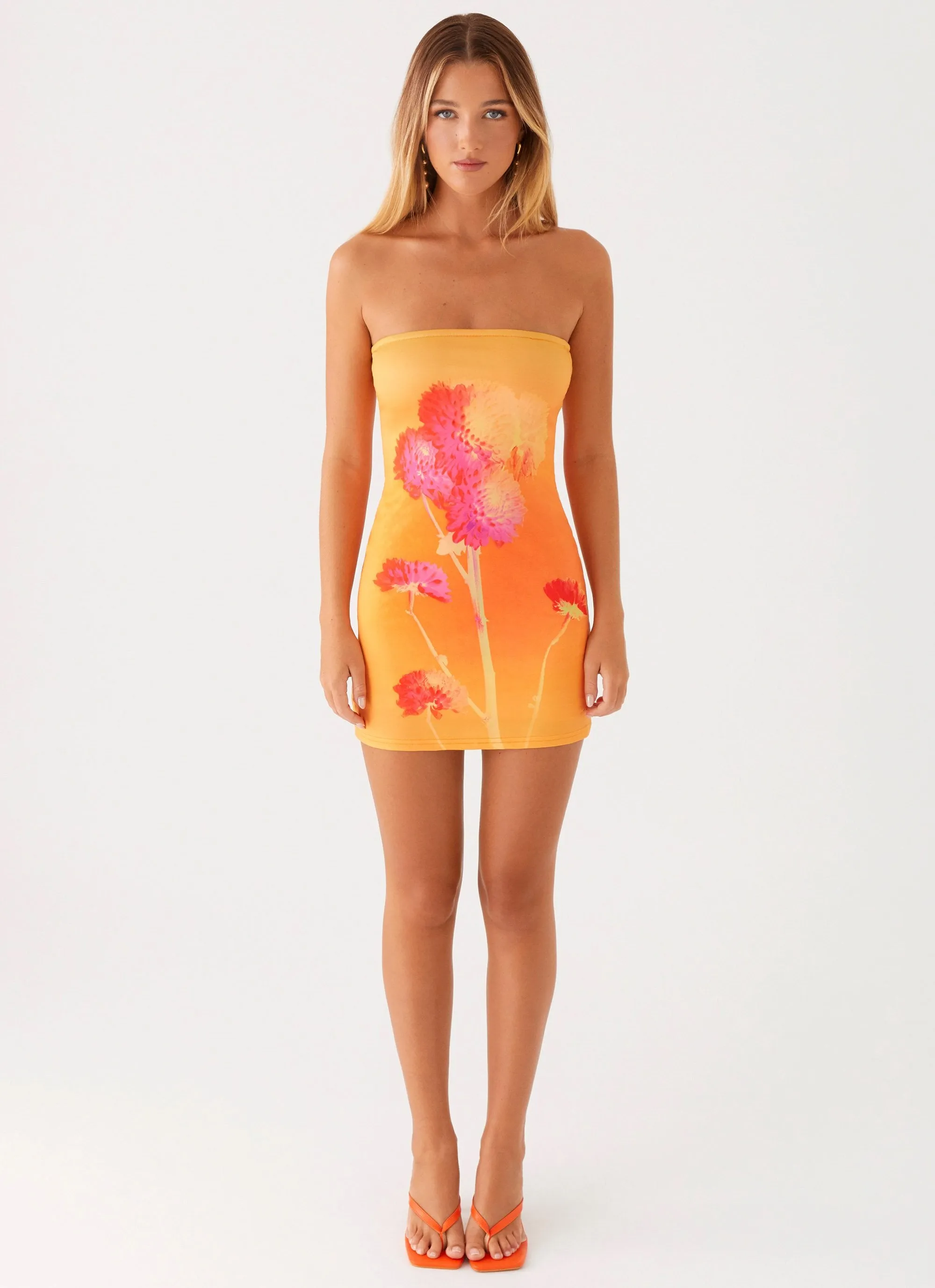 Caroline Mini Dress - Orange Floral sold by Peppermayo product image thumbnail 3