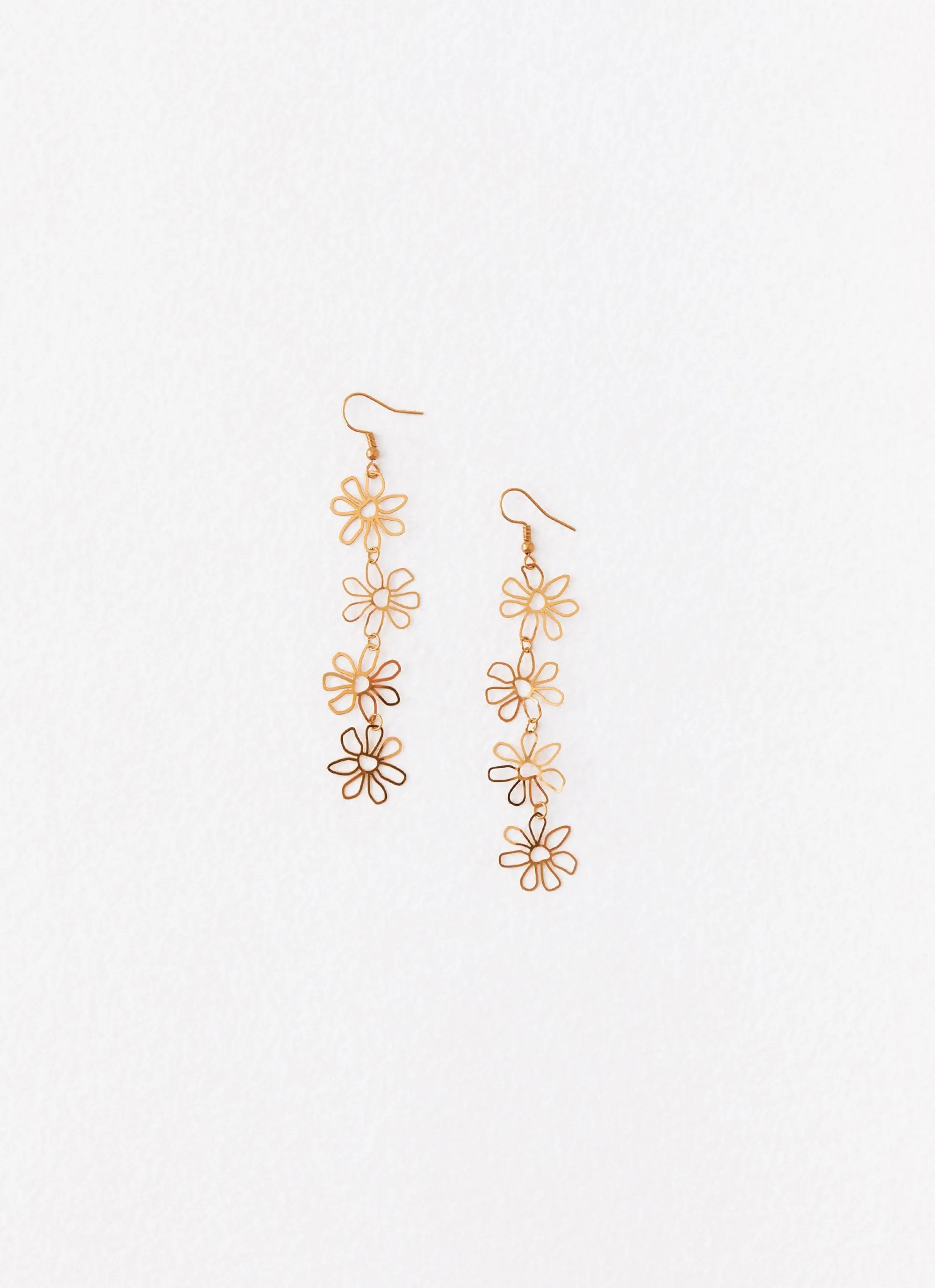 Gardenia Flower Earrings - Gold sold by Peppermayo product image thumbnail 2