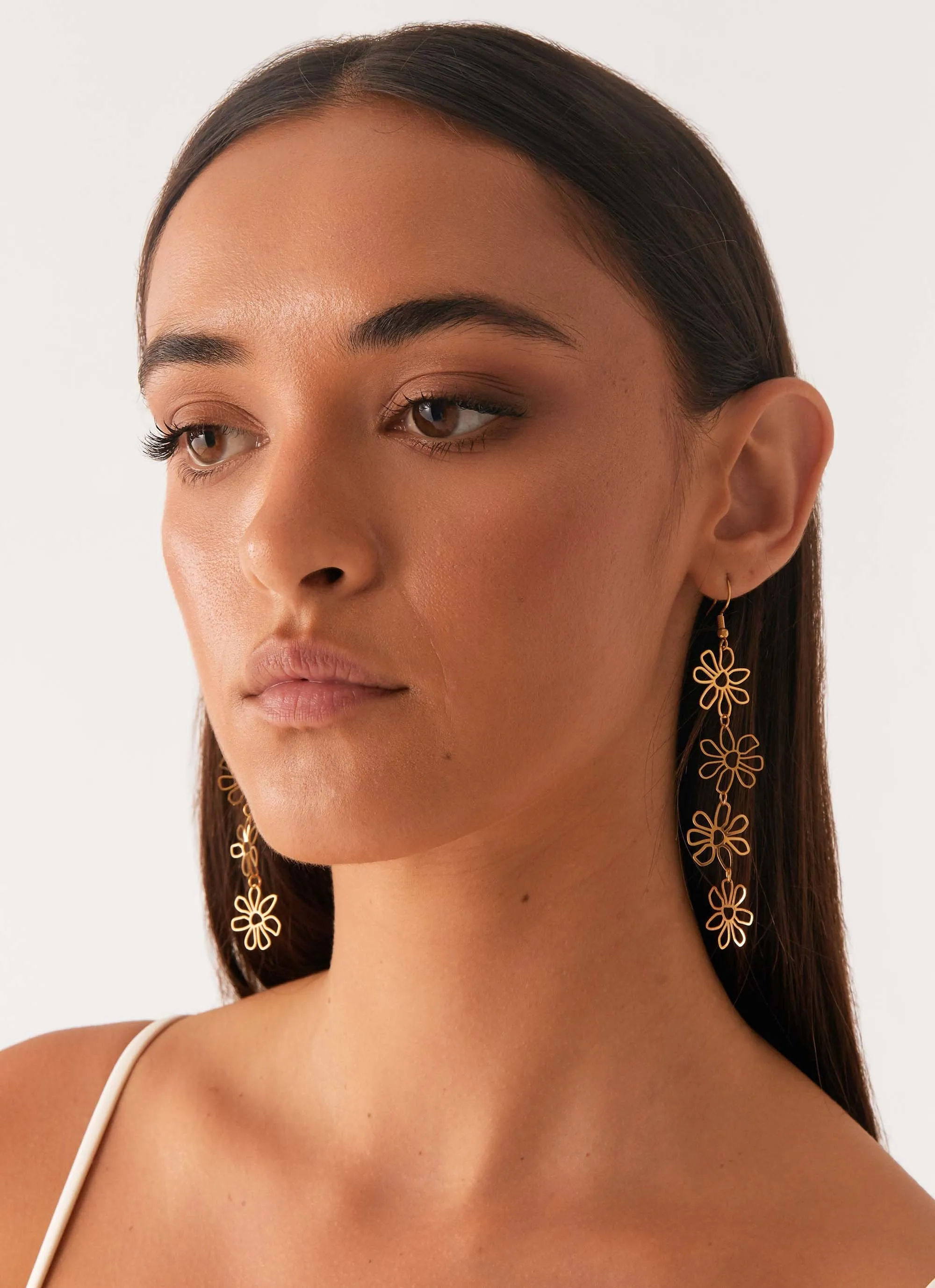 Gardenia Flower Earrings - Gold sold by Peppermayo product image thumbnail 4