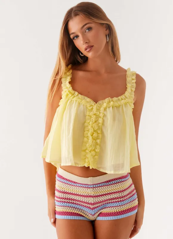 Aimee Top - Yellow sold by Peppermayo